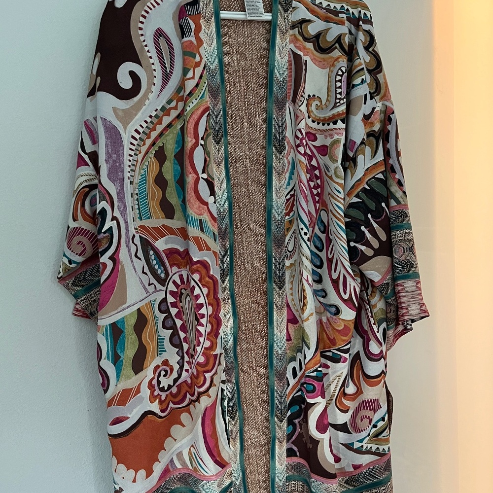 Chico's, long, draped top!